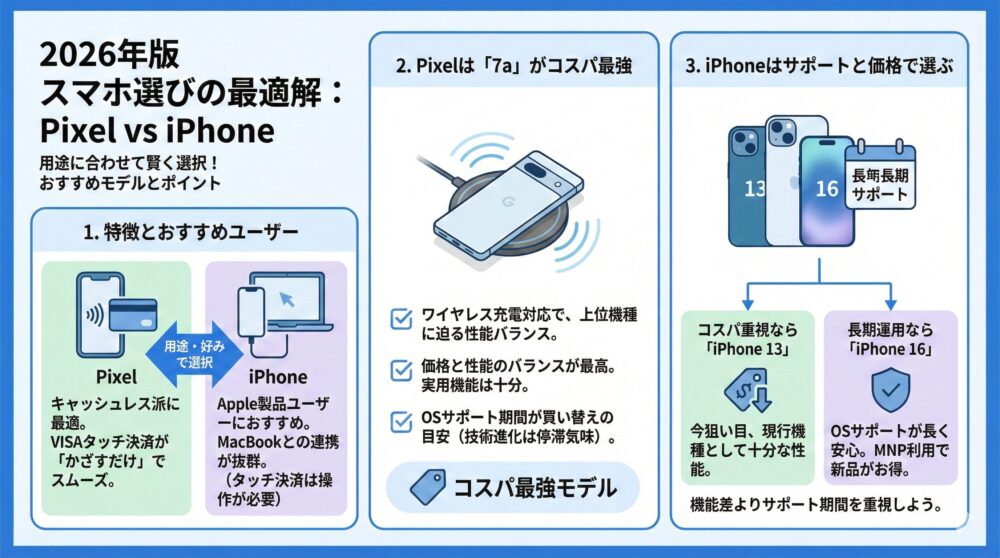 📱【PixelとiPhone比較】2026年に買うべき1台が分かるスマホ 2選