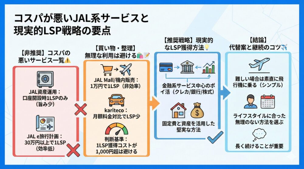 【注意】コスパが悪いJAL系サービスと現実的LSP戦略✈️