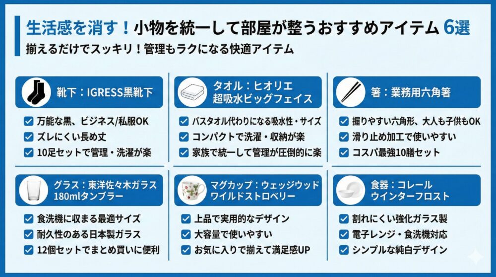 ✨【生活感を消す】小物を統一して部屋が整うおすすめ小物 6選