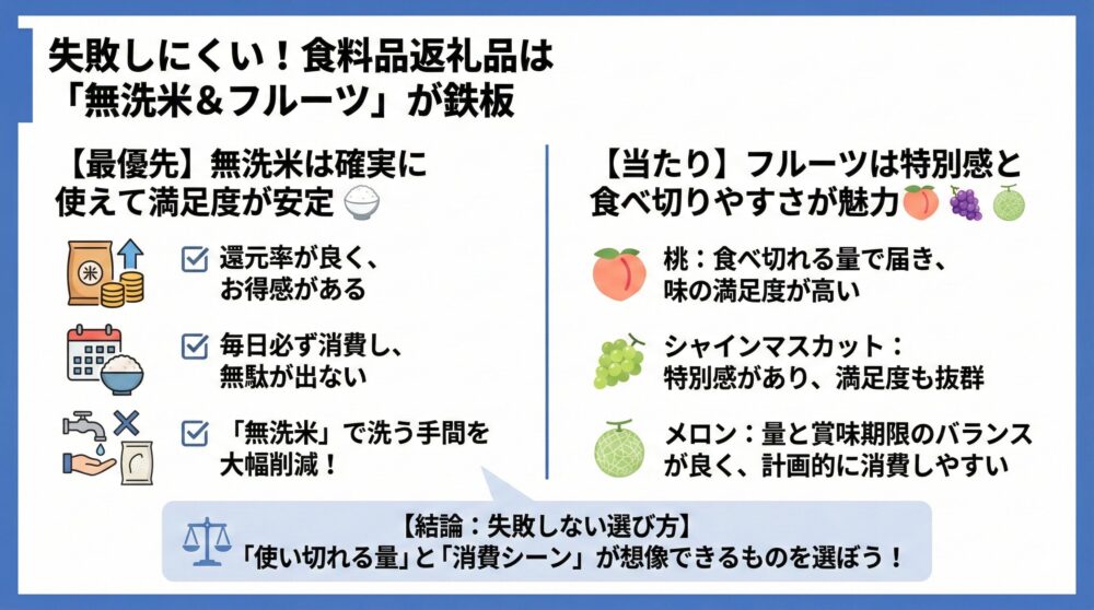 【最優先返礼品】無洗米は確実に使えて満足度が安定🍚