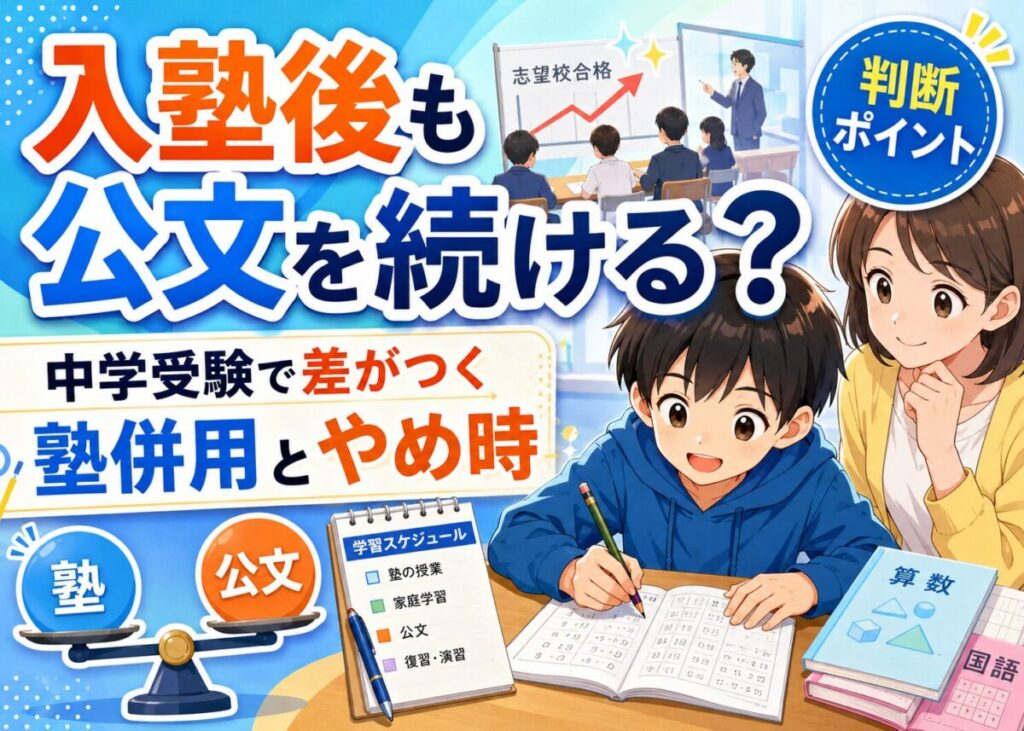 【入塾後も公文】中学受験で後悔しない塾併用とやめ時判断がわかる完全ガイド📚
