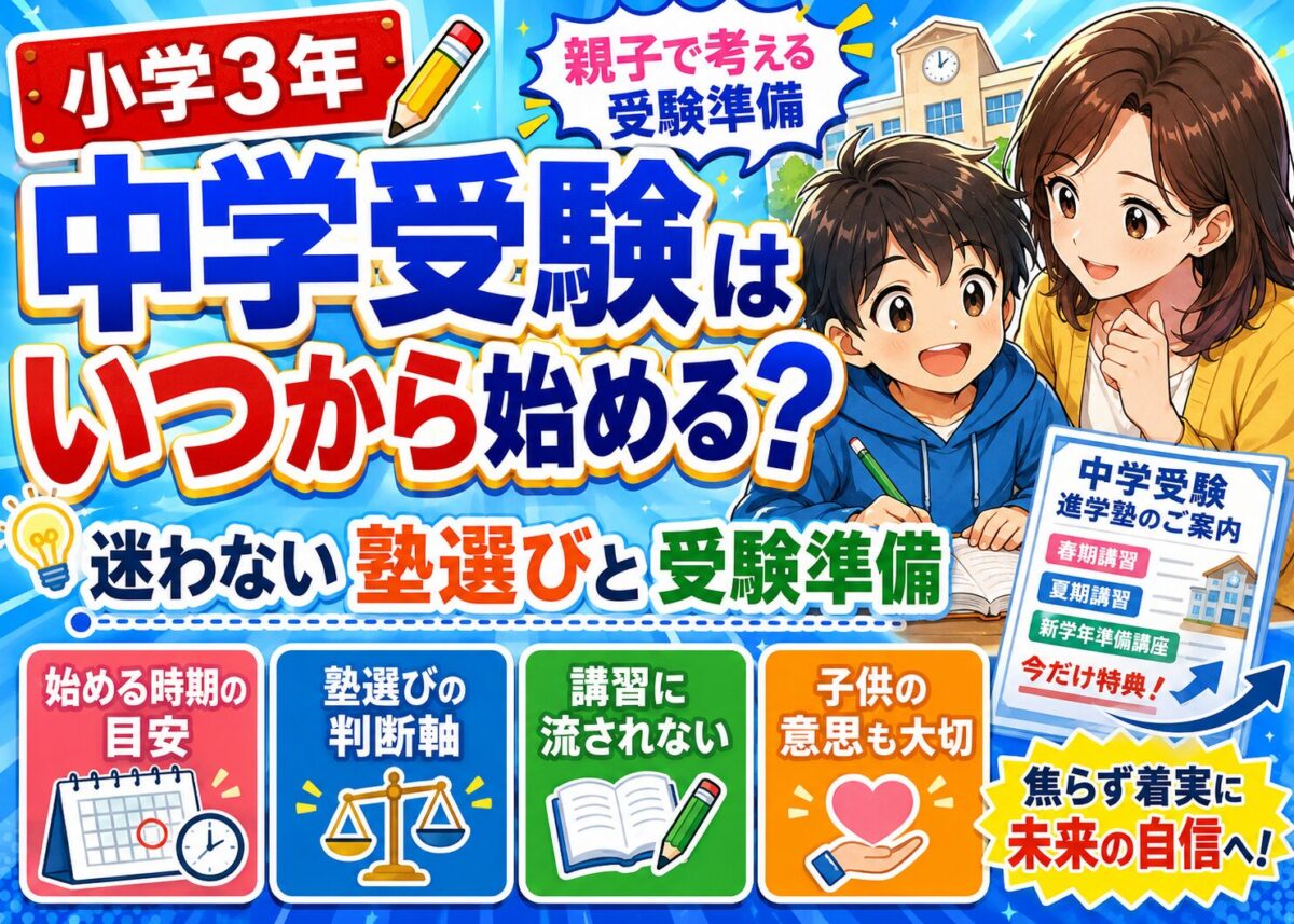 【中学受験はいつ始まる?】気づけば始まる受験準備のリアルと塾