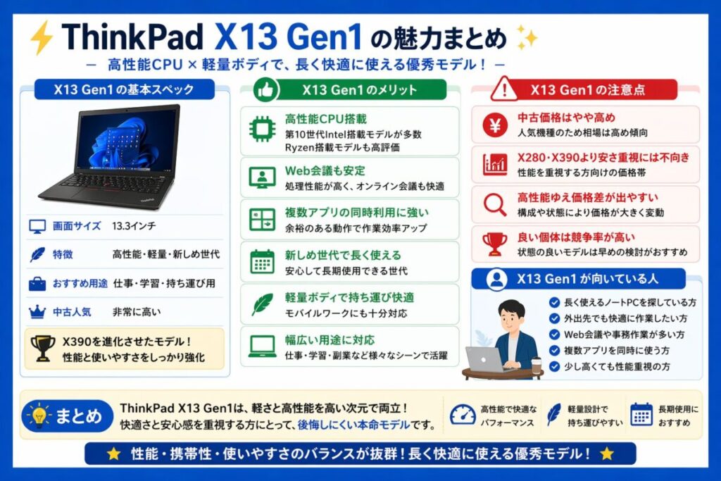 【X13 Gen1メリット⚡】高性能と軽量性を両立した魅力集