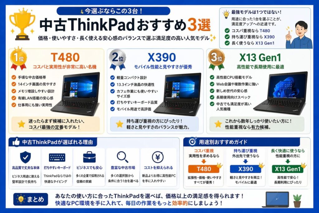 【コスパ最強🔥】中古ThinkPadならT480有力本命機