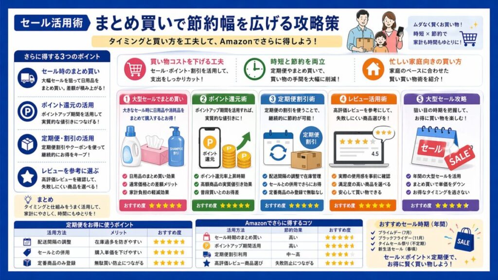 【セール活用術】まとめ買いで節約幅を広げる攻略策🛍️