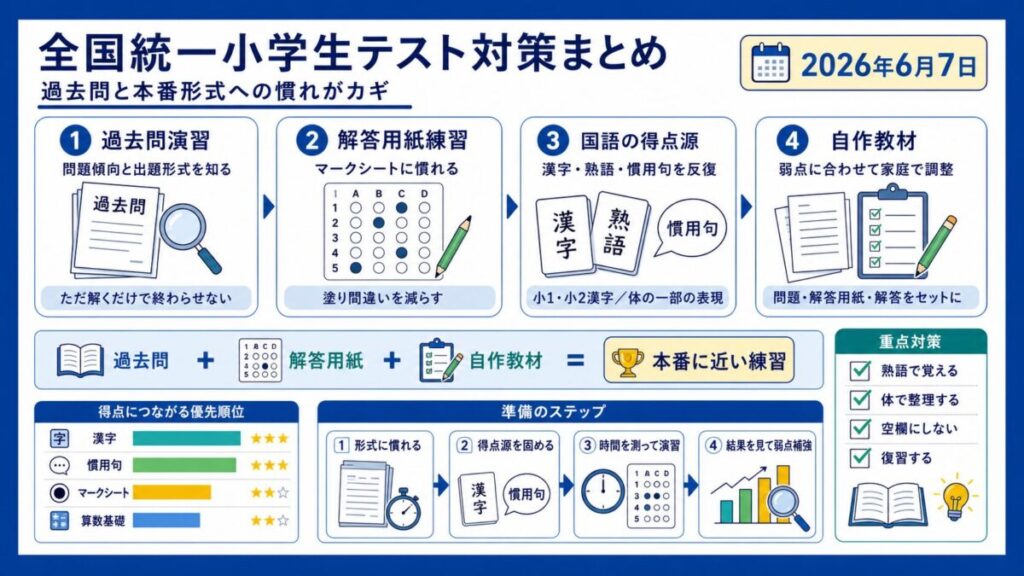 【まとめ】全国統一小学生テストは過去問と本番形式への慣れが重要な理由と準備法✅