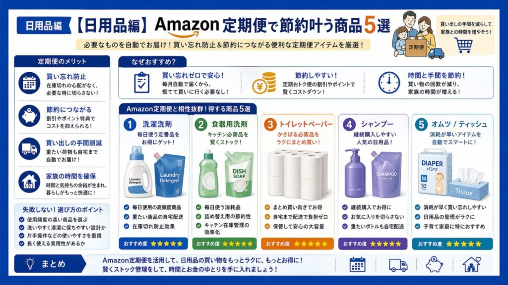 【日用品編】Amazon定期便で節約叶う商品5選特集📦