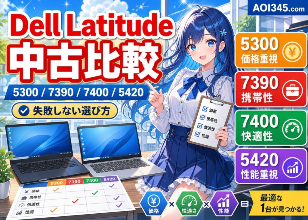 【中古でオススメガイド】Dell Latitude 5300/7390/7400/5420比較