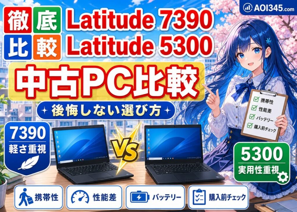 【DELL Latitude 7390/5300 徹底比較】中古PCの賢い選び方とスペック