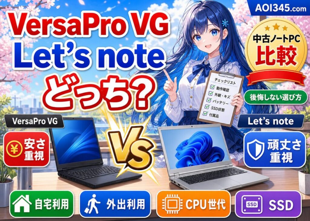 【VersaPro VGとLet's noteで迷う人へ】後悔しない選び方をやさしく解説💻
