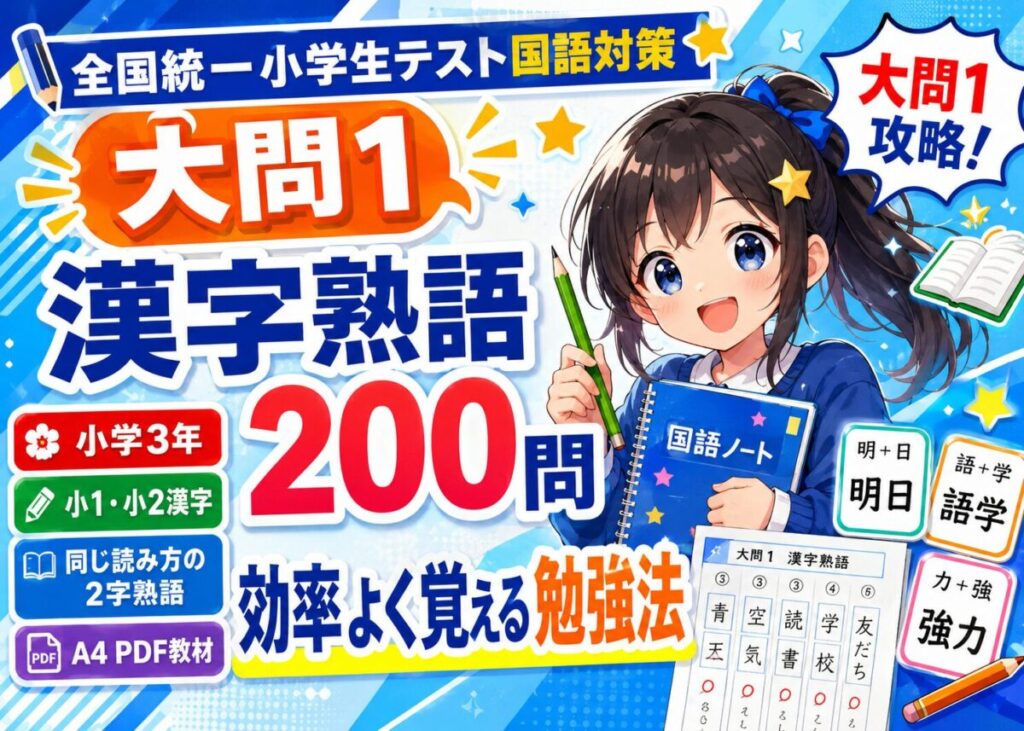 【全国統一小学生テスト小3国語】大問1：同じ読み方の漢字対策