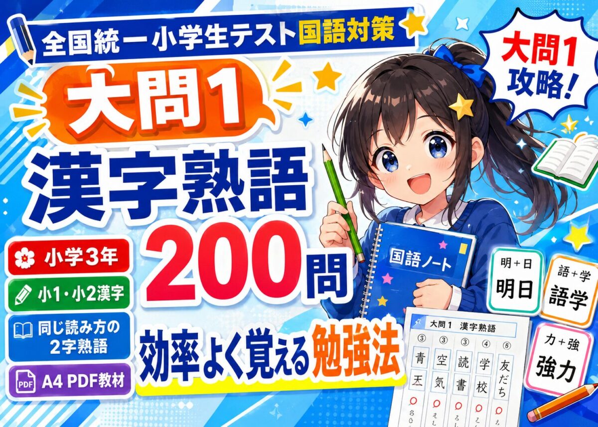 【全国統一小学生テスト小3国語】大問1：同じ読み方の漢字対策