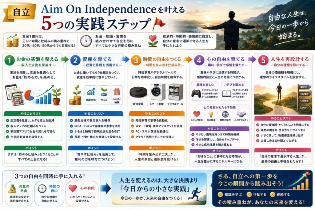 【自立】Aim On Independenceを叶える5つの実践ステップ🏁