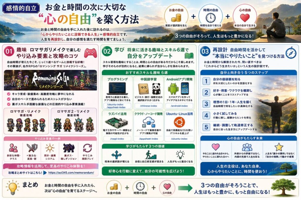 【感情的自立】お金と時間の次に大切な“心の自由”を築く方法🌈