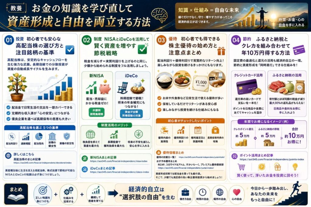 【教養】お金の知識を学び直して資産形成と自由を両立する方法🧠