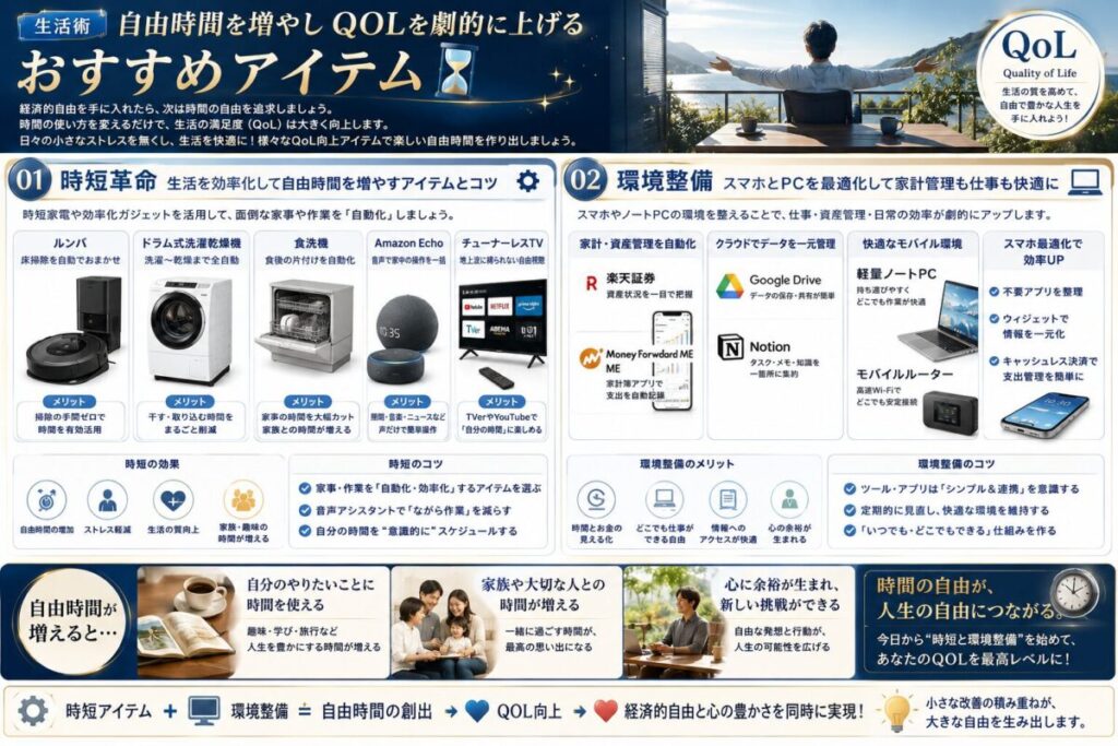 【生活術】自由時間を増やしQOLを劇的に上げるおすすめアイテム⏱️