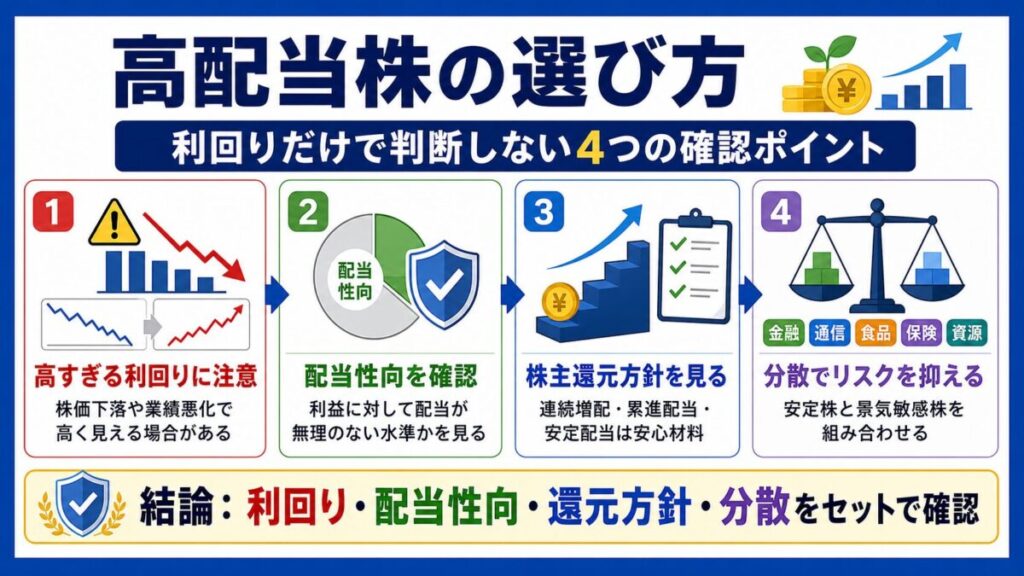 【高配当株の基本】日本株のおすすめ銘柄を選ぶ前に知りたい利回り以外の判断基準と注意点