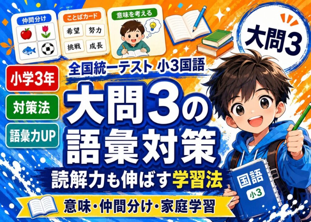 【全国統一小学生テスト小3国語】大問3：語彙力と読解力の対策