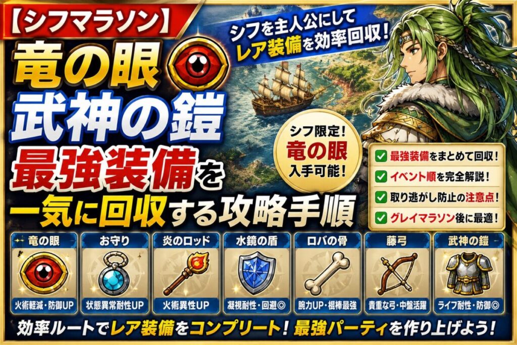 🏹【シフマラソン】竜の眼/最強装備/レア回収を迷わず進める攻略ルート