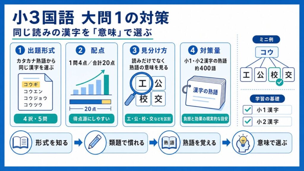 【📘小3国語の出題形式】大問ごとの特徴を先に押さえる初受験前の準備と優先順位の決め方のコツ