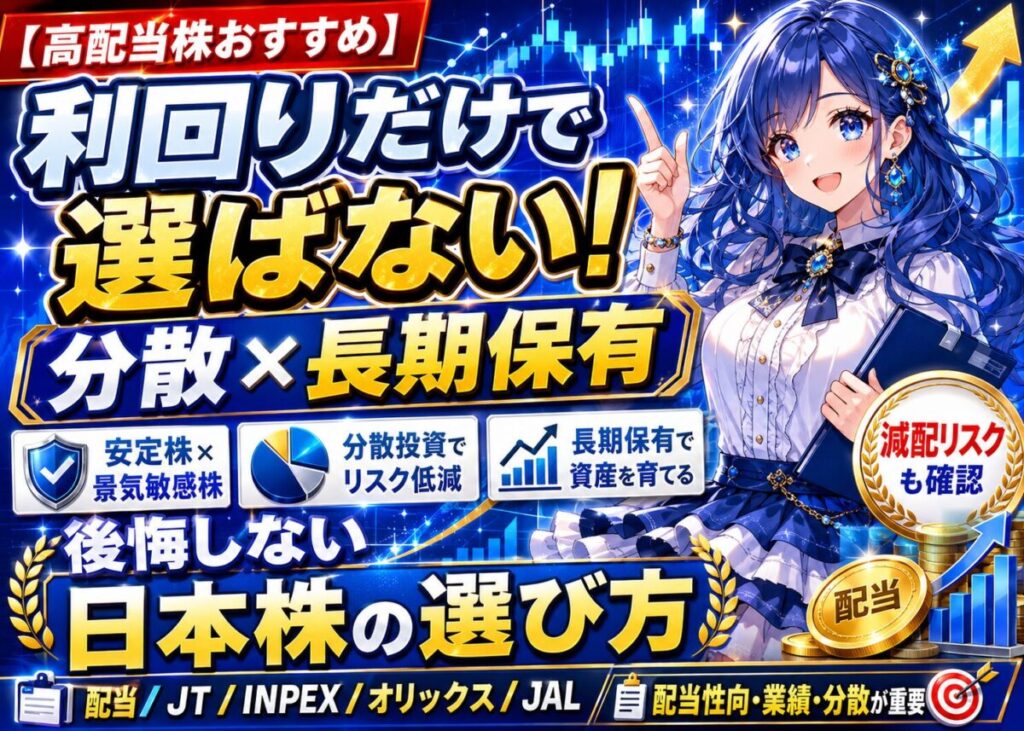 【高配当株おすすめ】利回り/分散/長期保有で後悔しない日本株