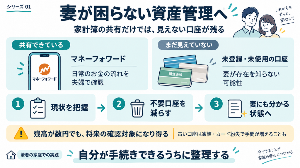 【家庭の資産管理】夫が先に亡くなった時に妻が困らないためのお金の整理術💰
