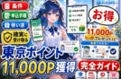 【東京ポイント11000P】本当にもらえる？条件/申込み手順/使い道